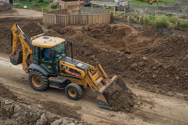 Usługi koparko-ładowarką w Chojnicach – transport ziemi i profilowanie terenu